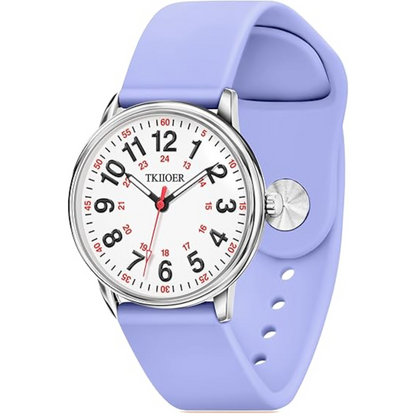 Stylish women's waterproof watch, precision timekeeping with a luminous dial for nurses.