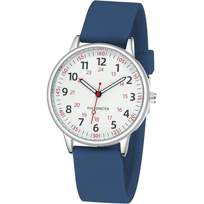 Silicone womens medical watch, waterproof & designed for comfort, precision, and hygiene in nursing supplies.