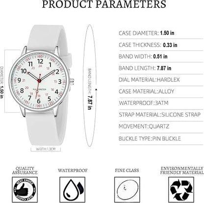 Professional women's nurses watch, waterproof and accurate, a key piece of clinic gear for medical staff & hygiene.