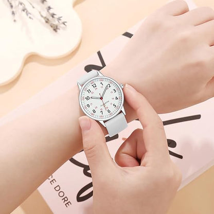 Professional women's medical watch, waterproof with an analog display for quick, accurate time readings.