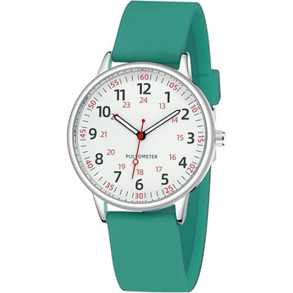 Durable women's waterproof nurses watch with easy-to-read analog face, ideal for busy healthcare shifts & accuracy.