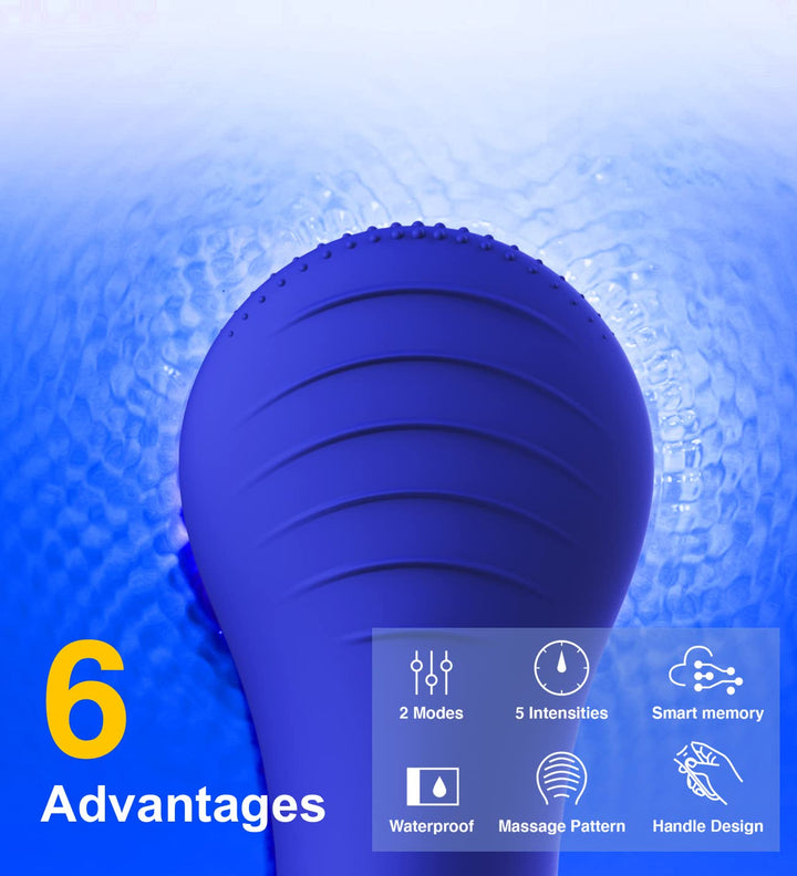 Sleek waterproof rechargeable facial cleansing brush, a women's beauty essential.