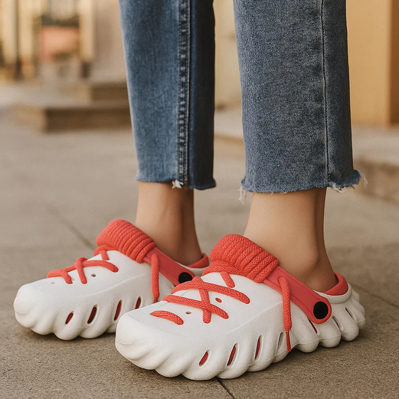 Water-friendly women's clogs, comfortable slip-on style for casual everyday use.