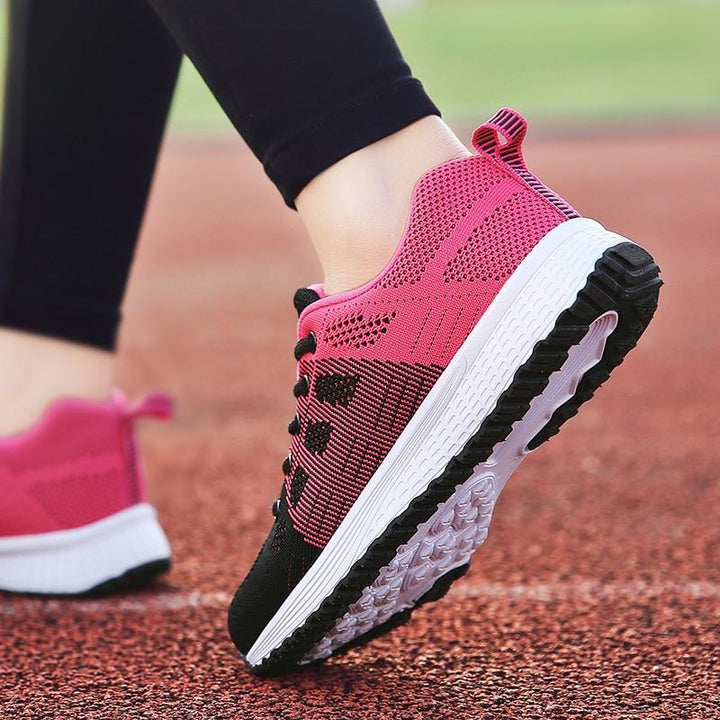 Foot pain relief women's walking shoes, non-slip sole, everyday orthopedic for casual wear.