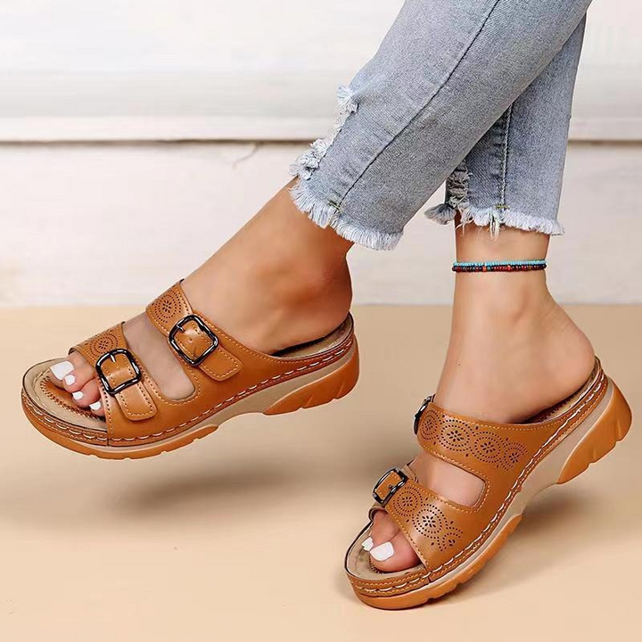 Comfortable wide fit women's orthopedic sandals, ideal for summer, walking, and arch support.