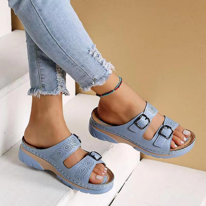 Casual wide fit women's sandals, orthopedic design with cushioned sole for ultimate comfort & support.