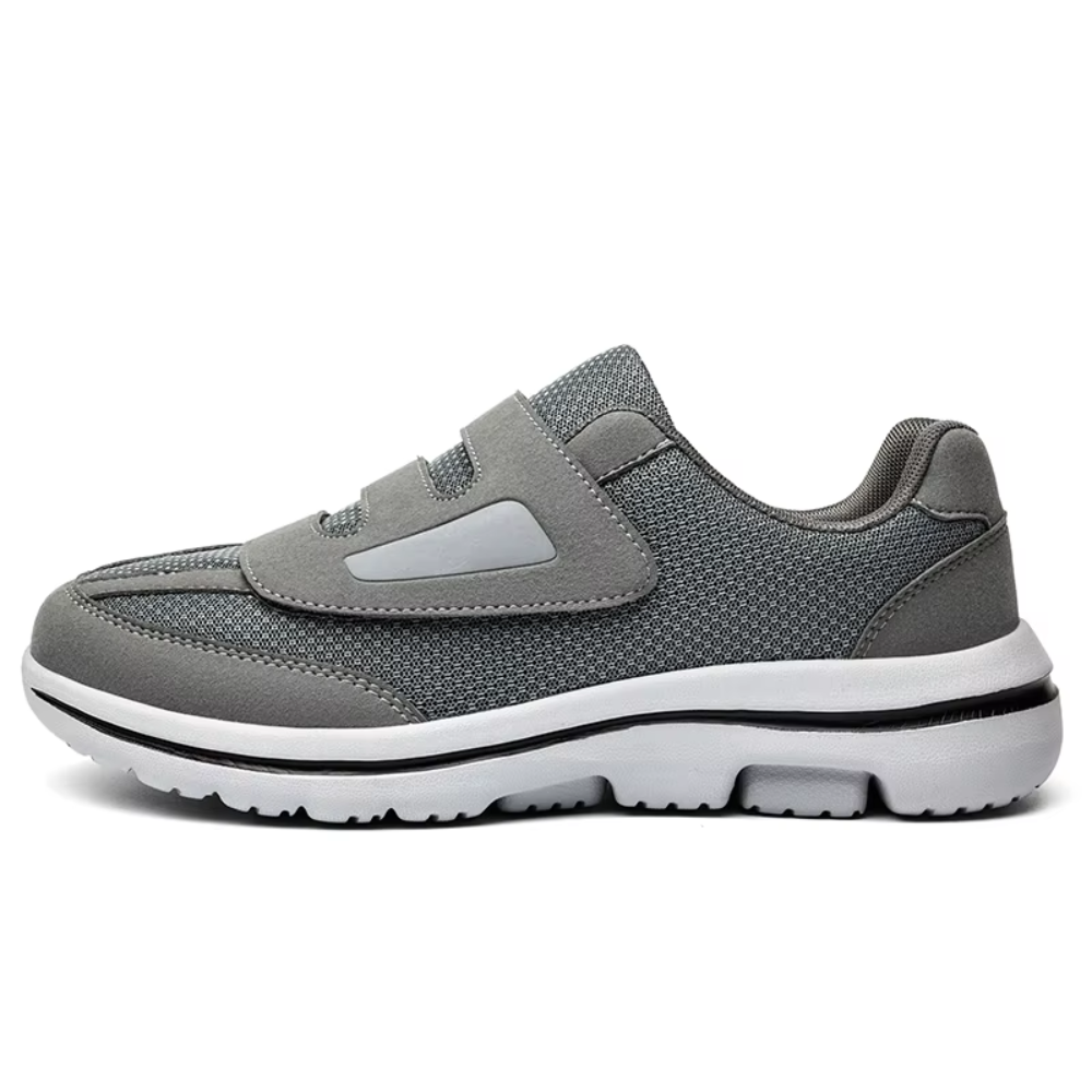 Women's wide fit orthopedic slip-on shoes, adjustable hook-and-loop for comfort & foot support.