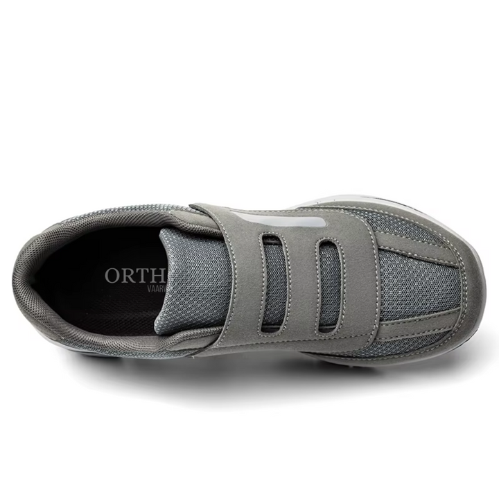 Pair of women's wide fit orthopedic slip-on comfort shoes, adjustable for optimal foot support & daily wear.
