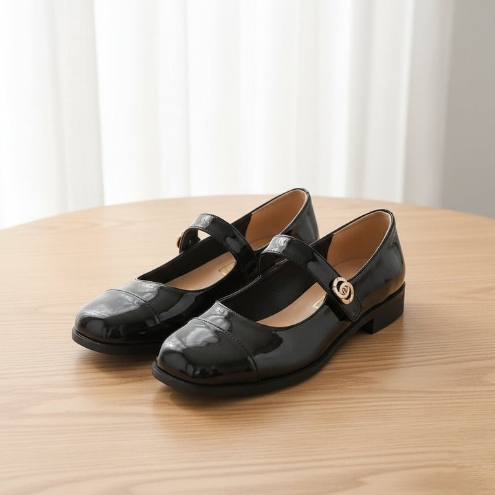 Women's comfortable Mary Jane flats with wide toe box & built-in arch support.