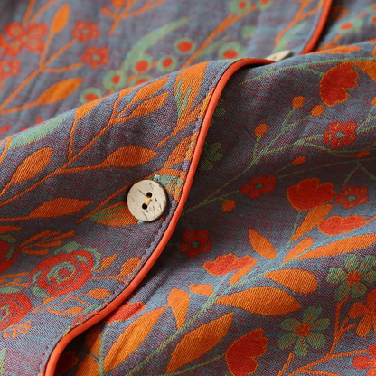 Premium women's nightwear: Wildflower botanical print pajama set, super comfortable and chic.