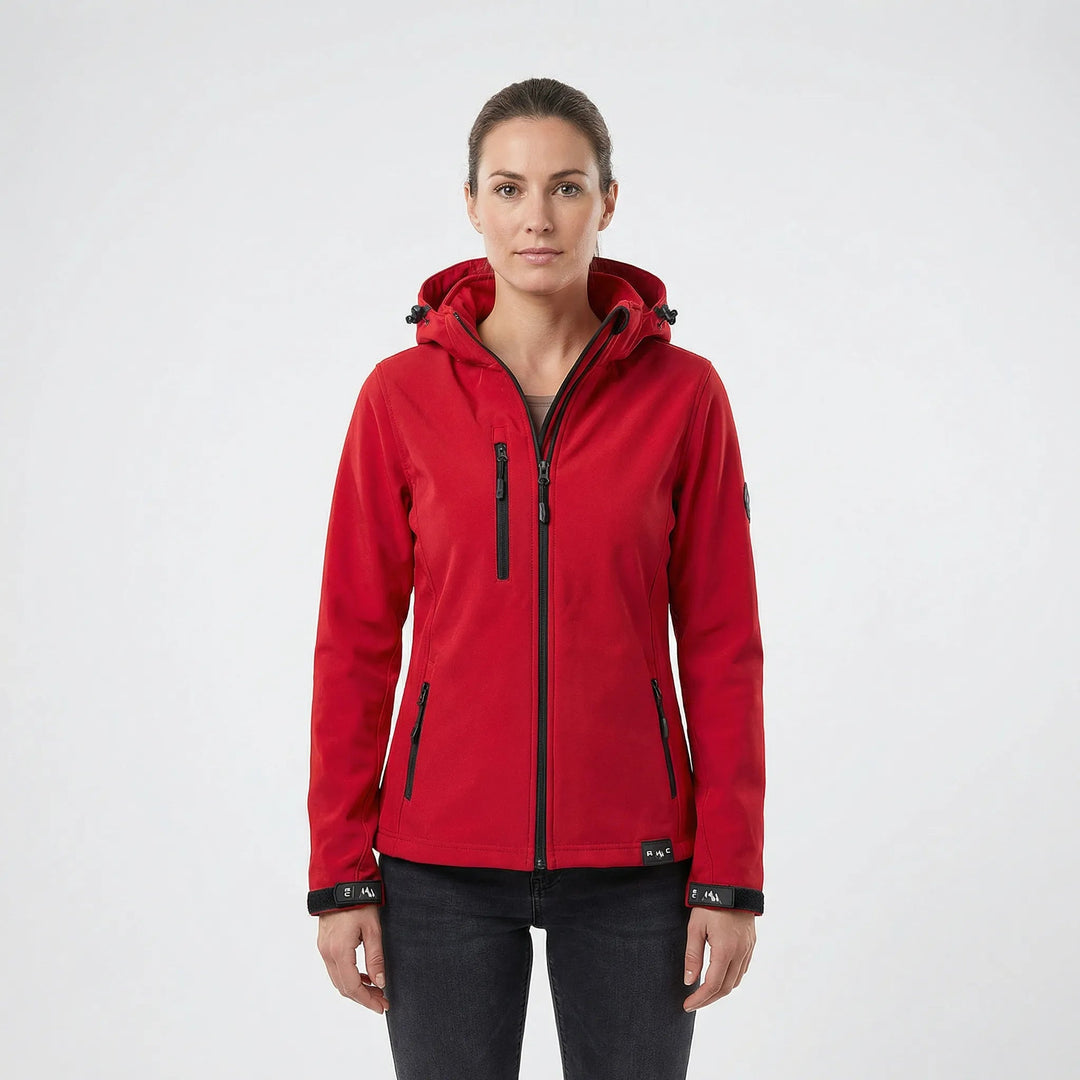 Women's windproof hooded full-zip jacket for outdoor comfort & active lifestyle. Lightweight spring/fall outerwear.