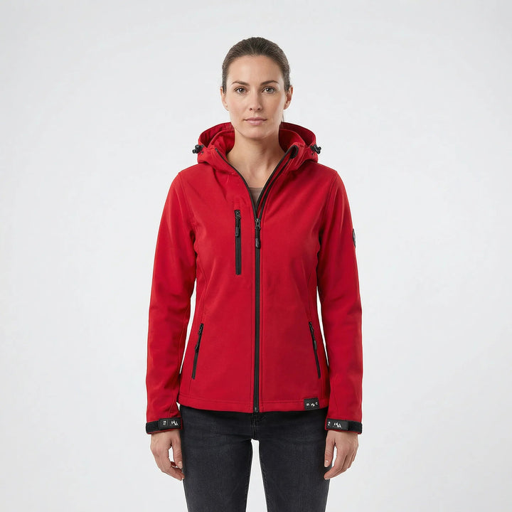 Women's windproof hooded full-zip jacket for outdoor comfort & active lifestyle. Lightweight spring/fall outerwear.