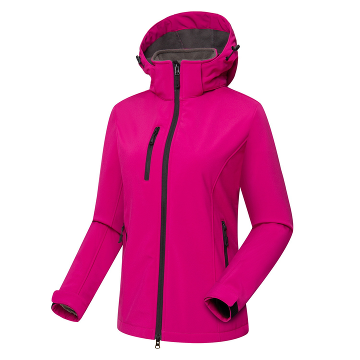 Versatile women's windproof hooded jacket, full-zip for easy layering. Ideal casual & active outerwear for all seasons.