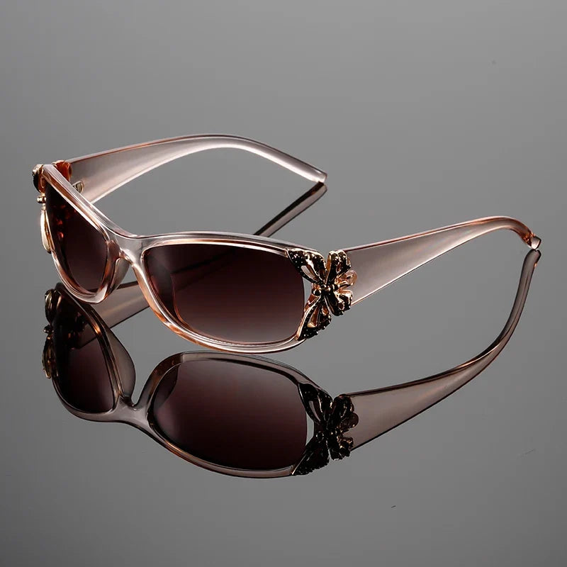 Y2K butterfly sunglasses for women. UV protected & lightweight retro shades for a fashionable and glam look.