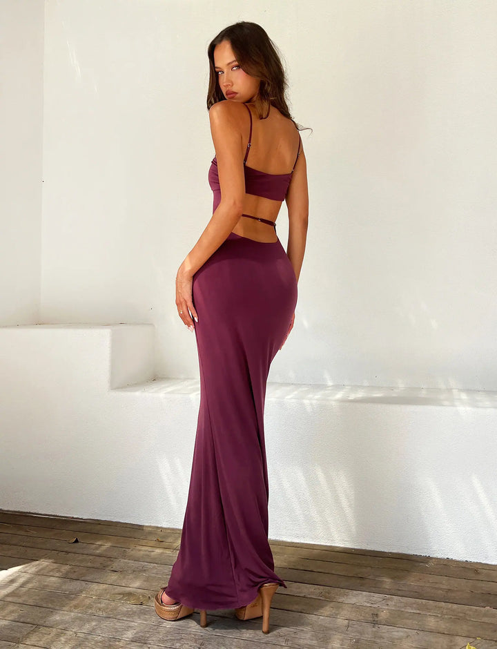Zest Hour women's backless strapless maxi dress, elegant party gown for evening events.