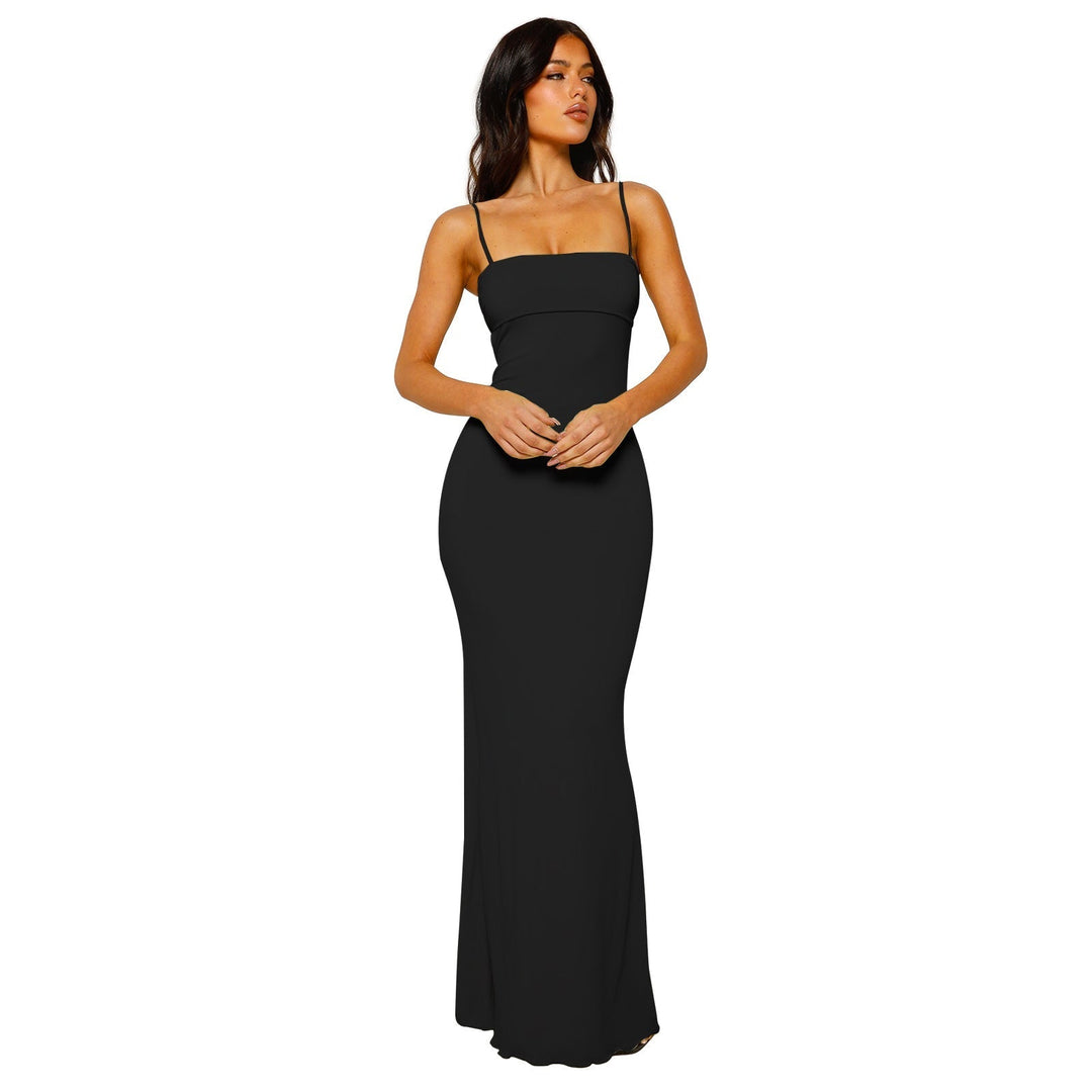 Zest Hour women's elegant backless bandeau maxi dress, perfect for evening parties & formal wear.