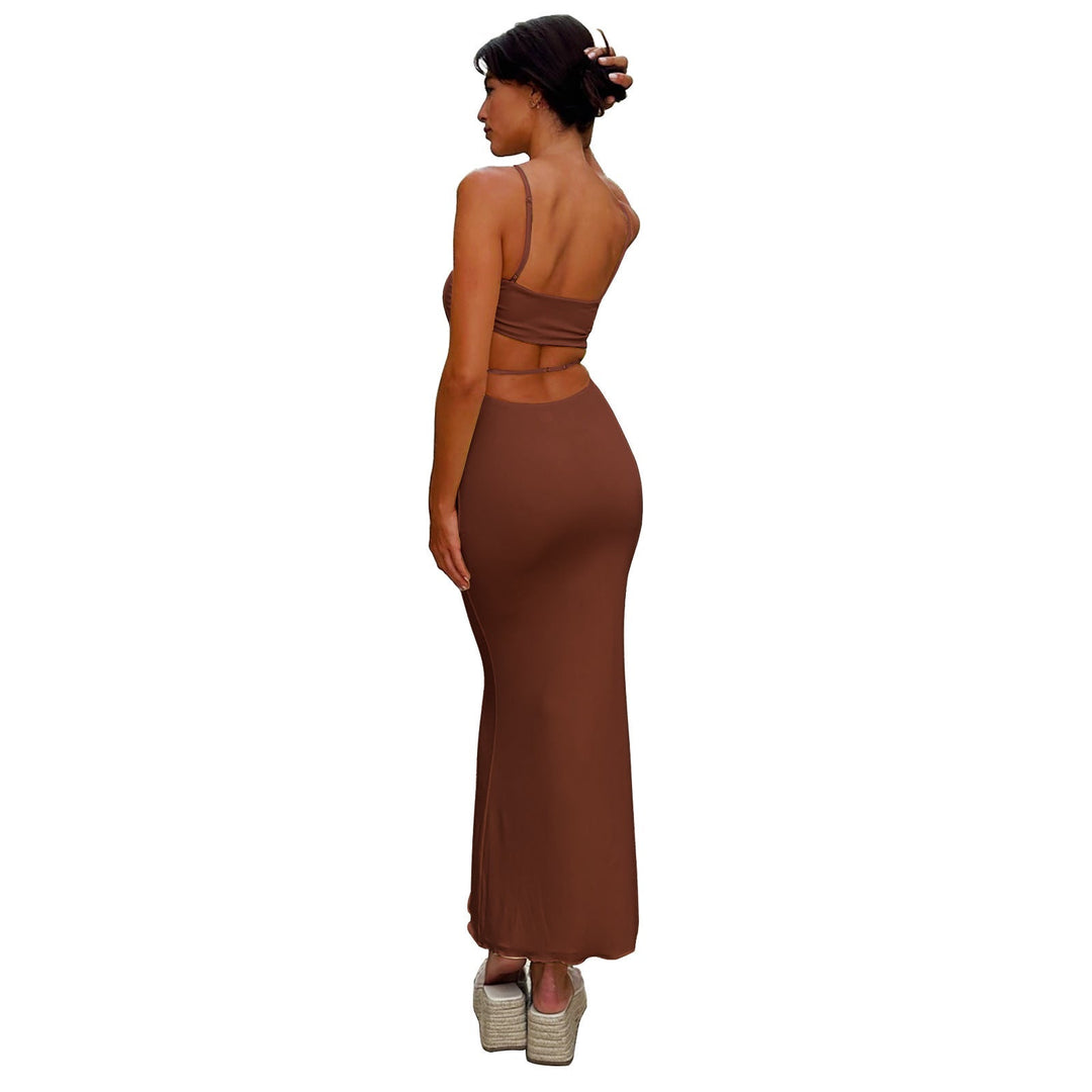 Women's Zest Hour backless bandeau gown, a versatile maxi dress for evening elegance.