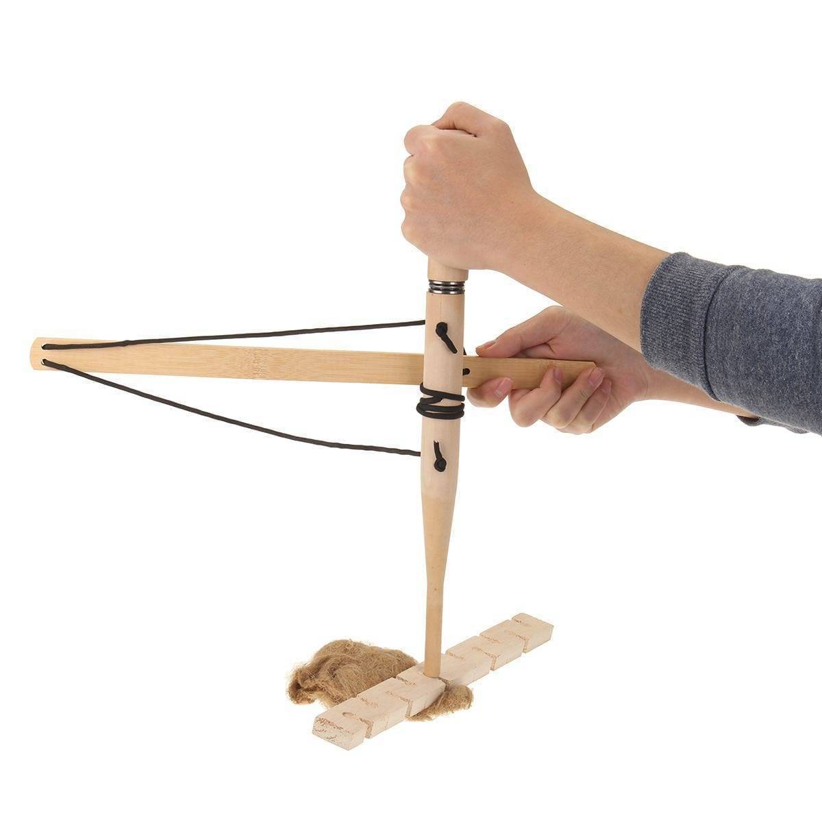 Emergency survival gear: wooden friction fire starter tool for camping and hiking.