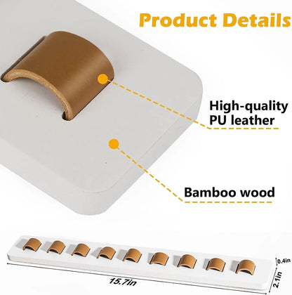 Functional wooden wall-mounted glasses display for organizing and showcasing your eyewear collection.