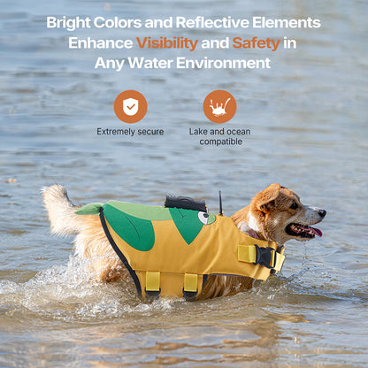Ladybug dog life vest, fun design pet flotation vest for water activities