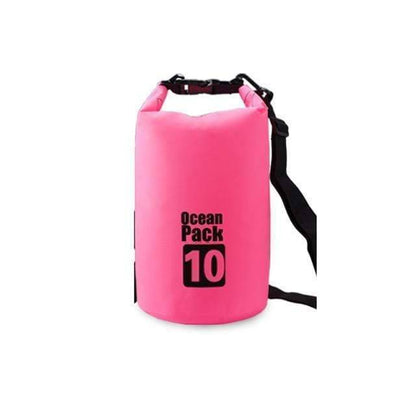 Waterproof dry bag next to a tent, ideal for camping and keeping items dry.