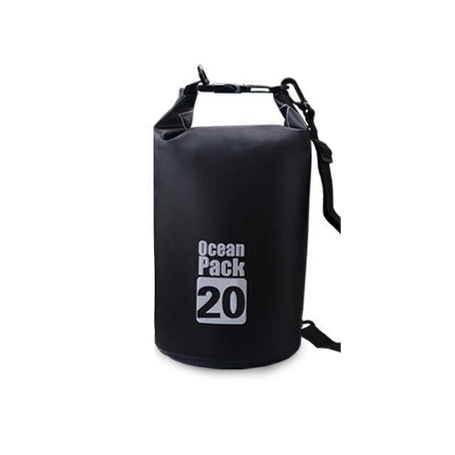 Waterproof dry bag with a secure buckle, ensuring contents stay safe and dry.
