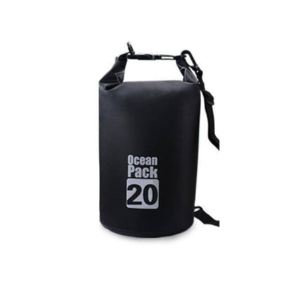 Waterproof dry bag with a secure buckle, ensuring contents stay safe and dry.