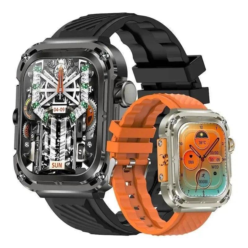 Z85 Smart Watch, square dial, on wrist, with Bluetooth calling & fitness tracking. Black band, clear screen.